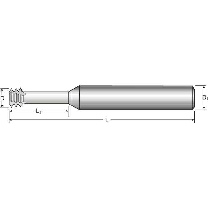 Gewindefr&auml;ser VHM ISO M5x0,80 MTS06038C12 AMT7 TiAlN - 2